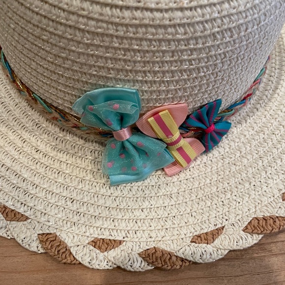 NWT VTG Little Follie Girls fancy Pageant hat colorful bows braiding Rare - Picture 5 of 9